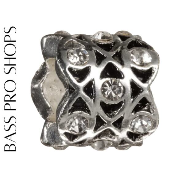 Bass Pro Shops Amanda Blu Add-A-Bead Silver-Plated Lattice Bead - Picture 1 of 4